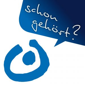 Ein blaues Symbol, das wie eine einfache, stilisierte Person aussieht.