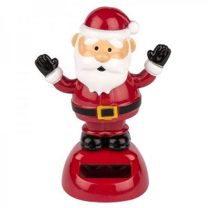 Weihnachtlicher Santa Claus aus Kunststoff mit erhobenen Armen, ideal für die festliche Dekoration.