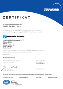 Zertifikat für die Firma Lutz und Müller Dienstleistungen GmbH, ausgestellt am 15. März 2023, bestätigt die Qualifikation und Leistungen des Unternehmens.